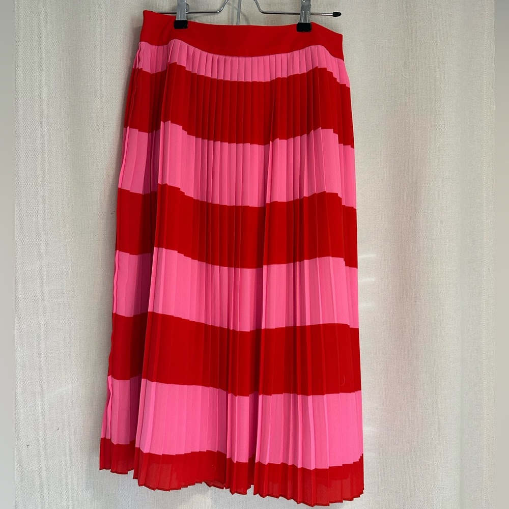 J. Crew - Size 6 Pink/Red Midi Skirt